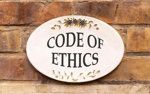 Code of ethics words symbol. Concept words Code of ethics on beautiful whit.. Фото