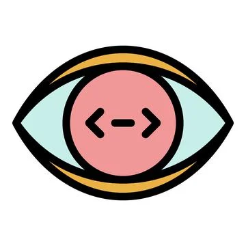 Code in the eye icon color outline vector Stock Illustration