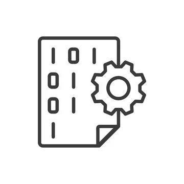 Code File, in line design. Code, file, document, programming, data, software Stock Illustration