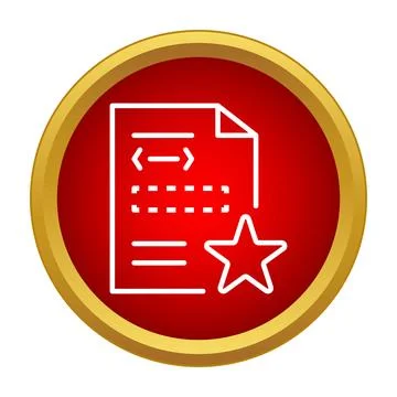 Code file with a star icon on red background 库存插图