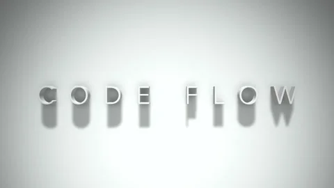 Code flow 3D title animation with shadows on a white background Video stock 297515583