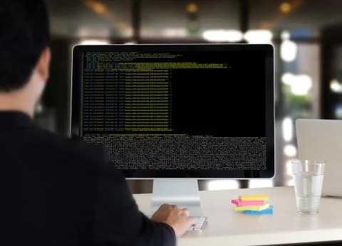 Code focus on programming code Coding  Php Html Coding Cyberspace 스톡 사진