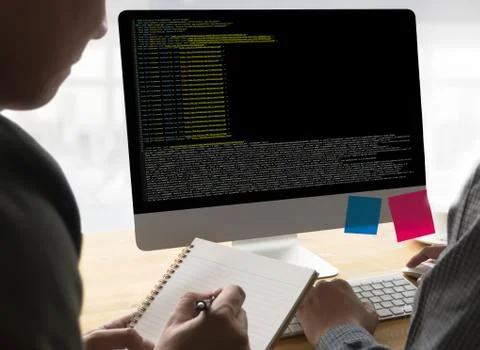 Code focus on programming code Coding  Php Html Coding Cyberspace Stock Photos