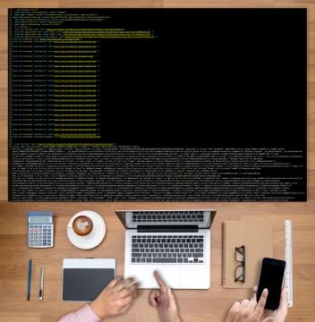 Code focus on programming code Coding  Php Html Coding Cyberspace Foto stock