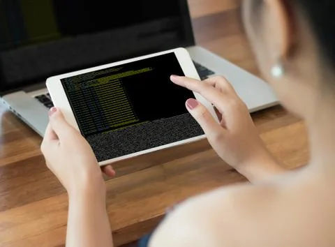 Code focus on programming code Coding  Php Html Coding Cyberspace 스톡 사진