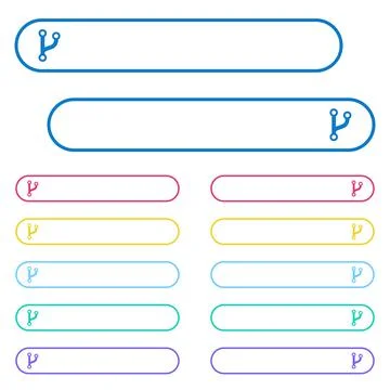Code fork icons in rounded color menu buttons Illustration