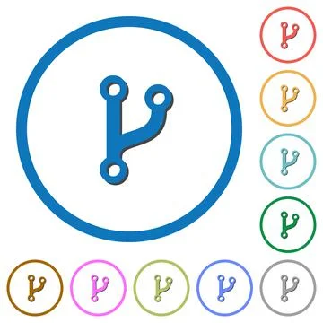 Code fork icons with shadows and outlines Stock-Illustration