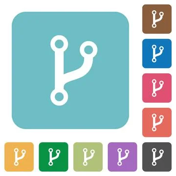 Code fork rounded square flat icons 스톡 일러스트