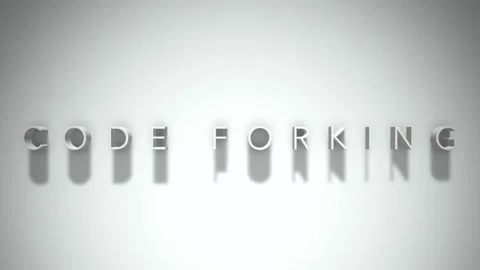 Code forking 3D title animation white text on a white background Video stock 299369604