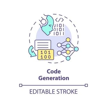 Code generation multi color concept icon Stock-Illustration