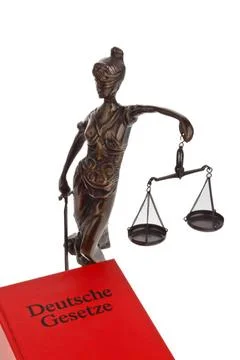  Code with German law for the court. Ein rotes Gesetzbuch mit deutschen Ge... 스톡 사진