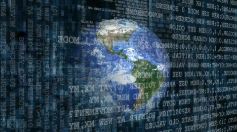 Code with globe in Background Stock Footage 242994