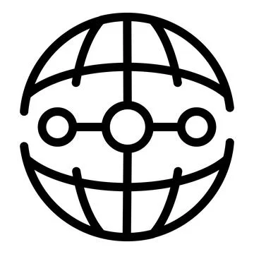 Code globe icon, outline style Stockillustratie