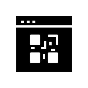 Code glyph flat icon Stock Illustration