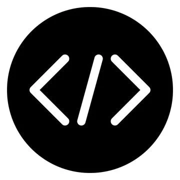 Code glyph icon vector illustration isolated on white background Stock Illustration