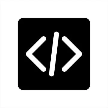 Code glyph icon vector illustration isolated on white background 스톡 일러스트