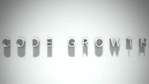 Code growth 3D title animation with shadows on a white background Video stock 297456036