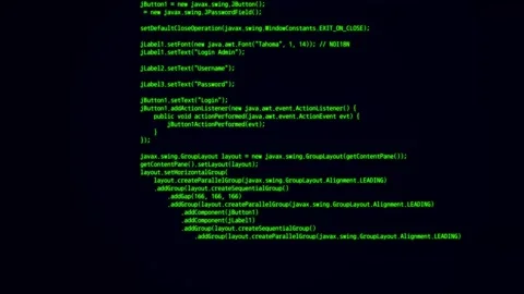 Code hacker animation, programming typing text footage Stock Footage 297144291