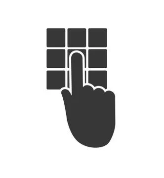 Code hand buttons silhouette security system icon. Vector graphi 库存插图