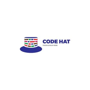 Code hat logo. Combine logo design. Coding education company symbol Stock Illustration