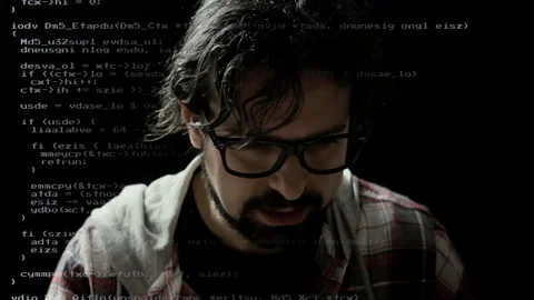 Code hipster man tired Stock Footage 147486360