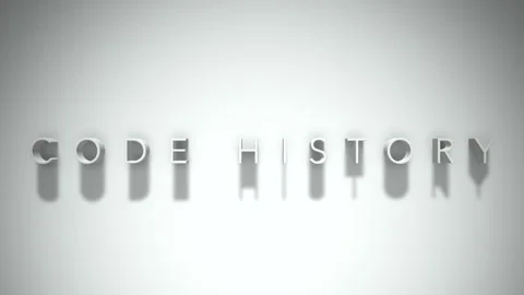 Code history 3D title animation white text on a white background Stock Footage 299368841