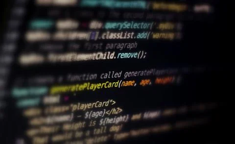 Code, HTML, php web programming source code. Abstract code background. Stock Photos