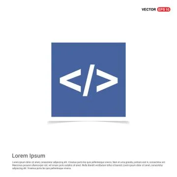 Code icon - Blue photo Frame Stock Illustration