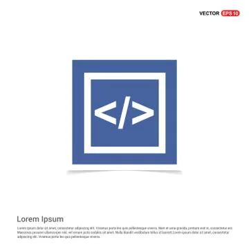 Code icon - Blue photo Frame Stock Illustration