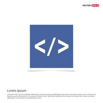 Code icon - Blue photo Frame Illustrazione stock