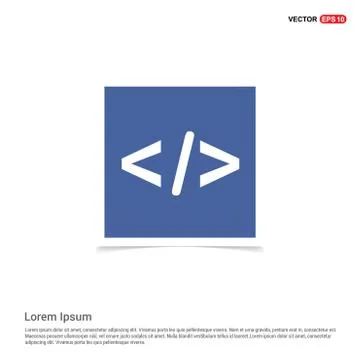 Code icon - Blue photo Frame Illustrazione stock