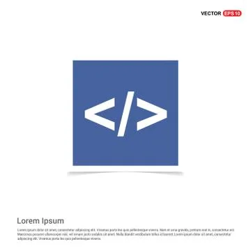 Code icon - Blue photo Frame Illustrazione stock