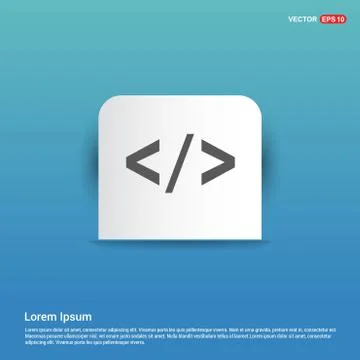 Code icon - Blue Sticker button 스톡 일러스트