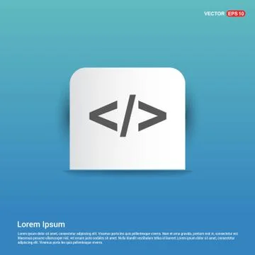 Code icon - Blue Sticker button 스톡 일러스트
