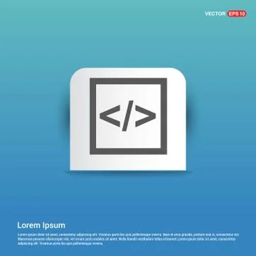 Code icon - Blue Sticker button Illustrazione stock