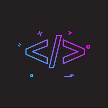 Code icon design vector 스톡 일러스트