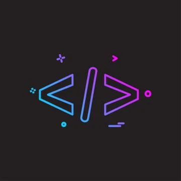 Code icon design vector Illustrazione stock