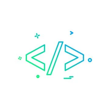 Code icon design vector 스톡 일러스트