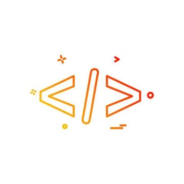 Code icon design vector Illustrazione stock
