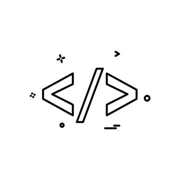 Code icon design vector Stock Illustration