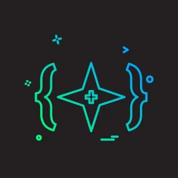 Code icon design vector Illustrazione stock