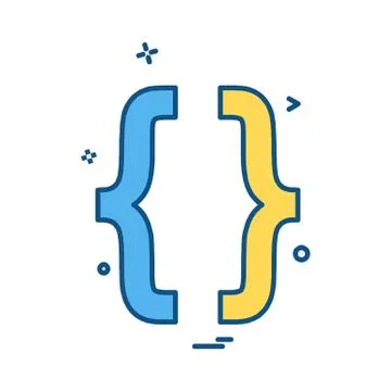 Code icon design vector Illustrazione stock