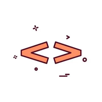 Code icon design vector Stock Illustration