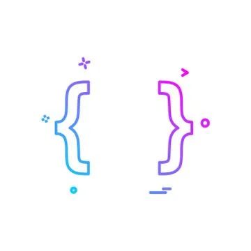 Code icon design vector Illustrazione stock