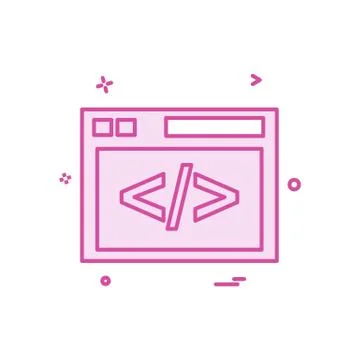 Code icon design vector 스톡 일러스트
