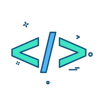 Code icon design vector 스톡 일러스트