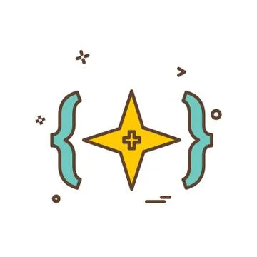 Code icon design vector Stock Illustration