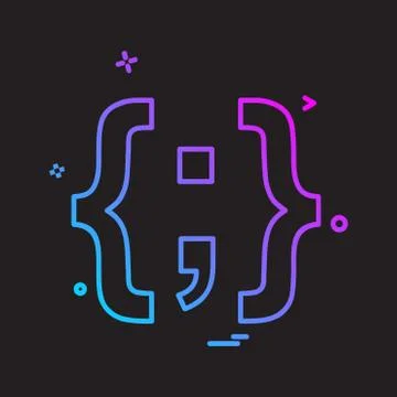 Code icon design vector Stock Illustration