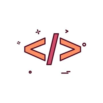 Code icon design vector 스톡 일러스트