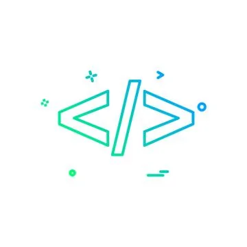 Code icon design vector Illustrazione stock
